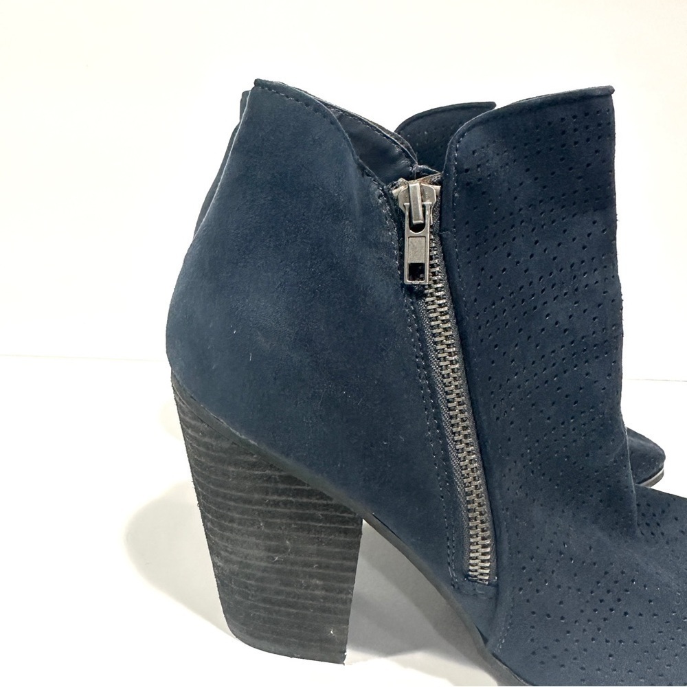 Carlos Santana Navy Blue Hacey Heeled Booties Boots - Picture 5 of 11